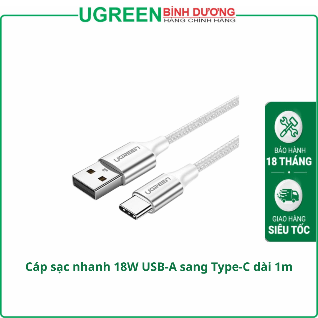 Cáp Sạc Ugreen 60131 (USB 2.0 to USB Type C, dài 1m)