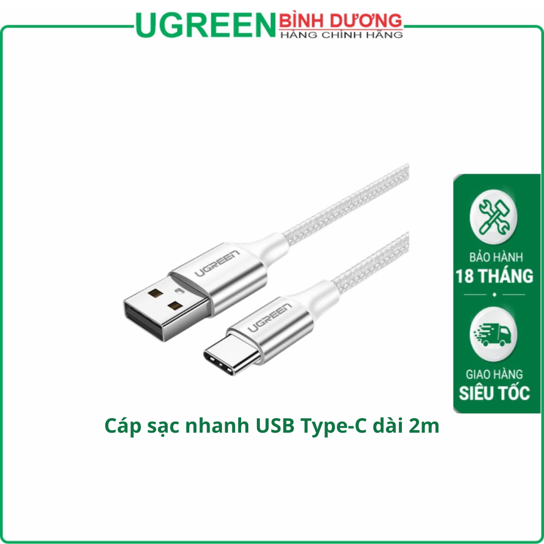Cáp Sạc Ugreen 60133 (USB 2.0 to USB Type C, dài 2m)