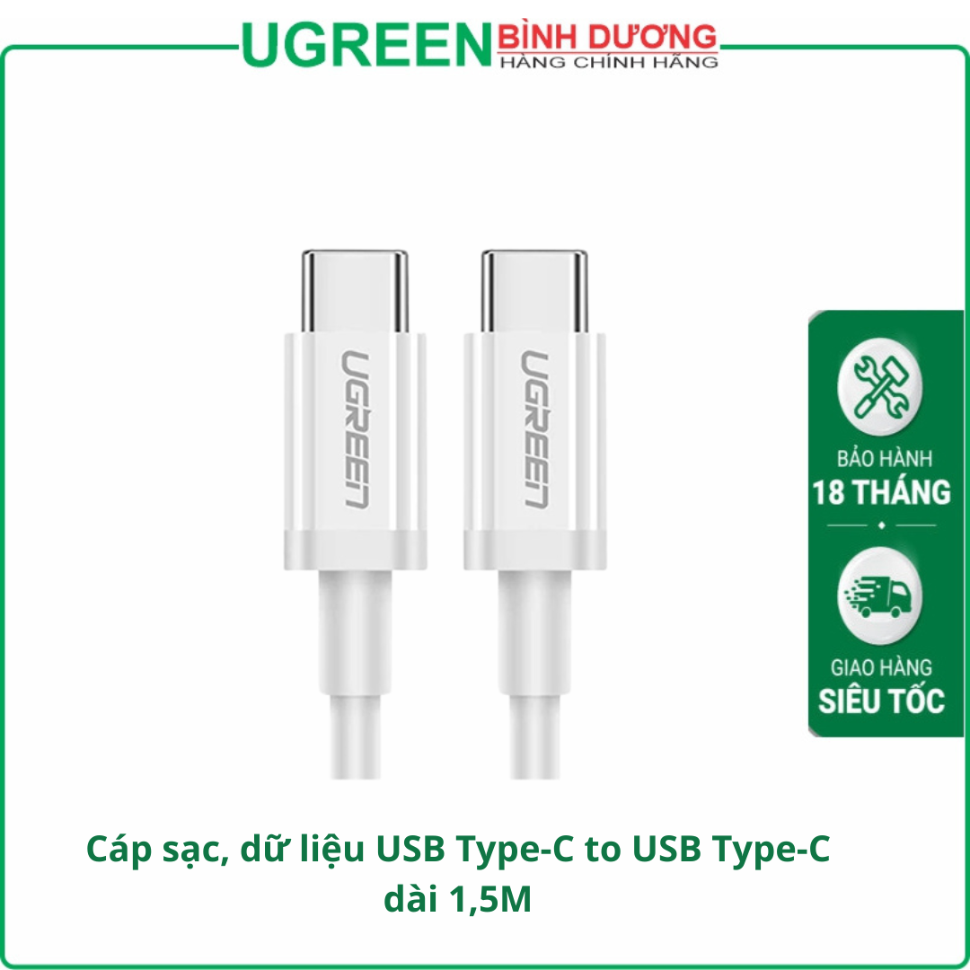 Cáp Sạc Ugreen 60519 (USB Type-C to Type-C, dài 1.5m)