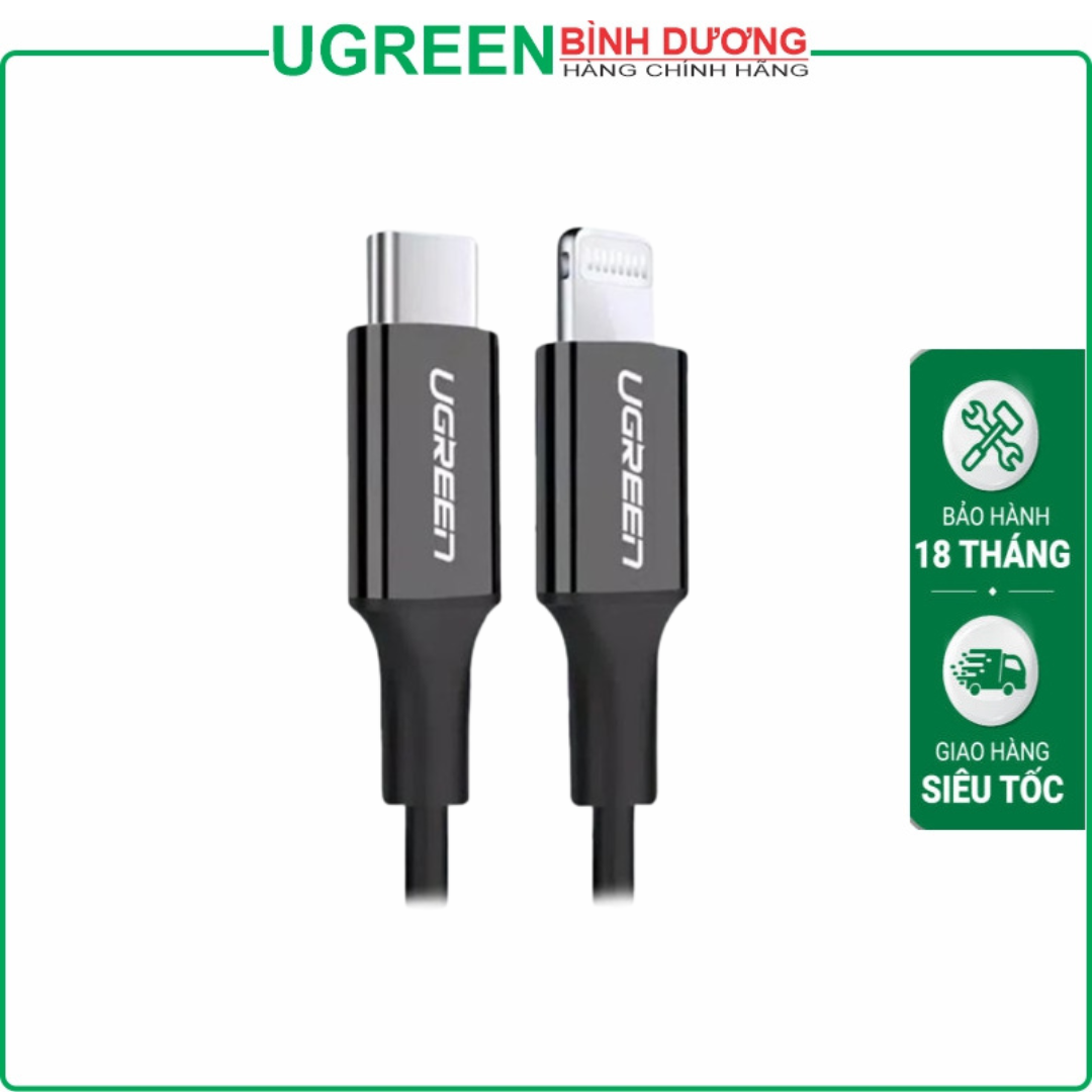 Cáp Sạc Ugreen 60751 (USB Type C to Lightning, dài 1m chuẩn MFI Apple)