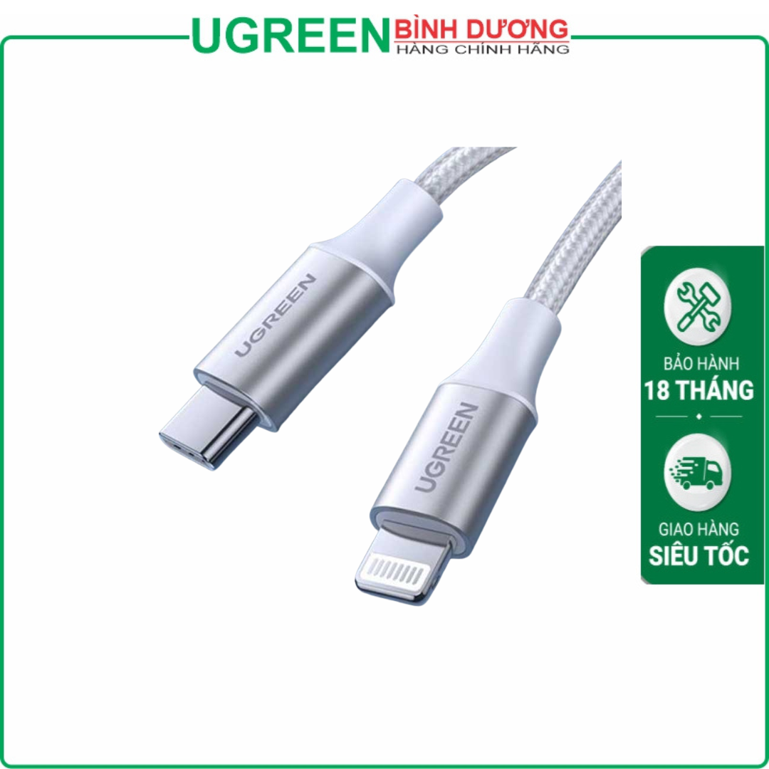 Cáp Sạc Ugreen 70525 (USB Type C to Lightning, dài 2m chuẩn MFI Apple)