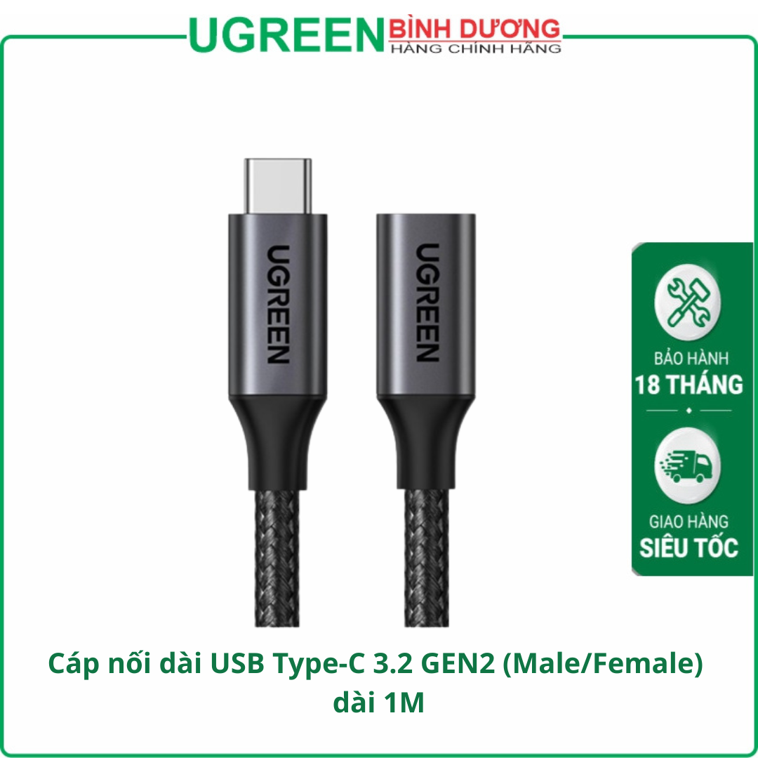 Cáp Type C nối dài, dài 1m Ugreen 45191