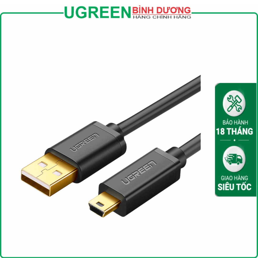 Cáp USB 2.0 to USB Mini 3m mạ vàng Chính hãng Ugreen 10386