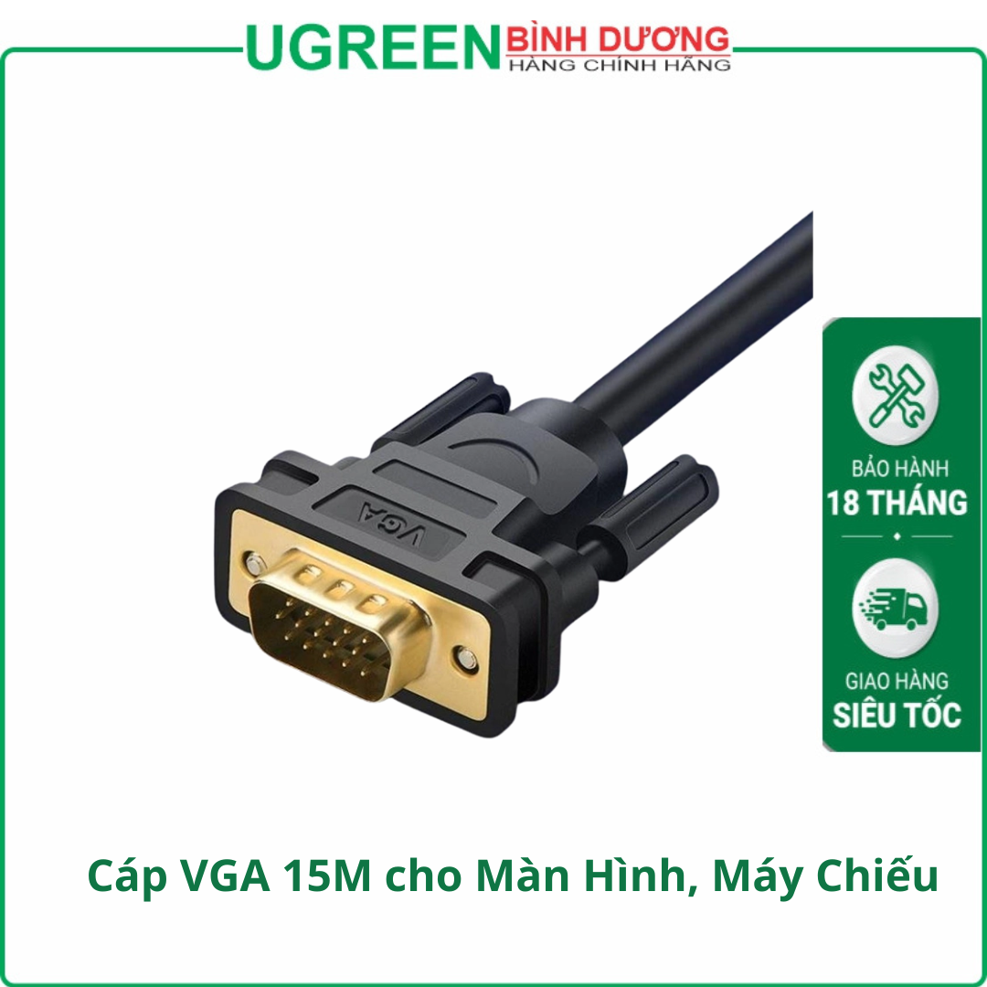 Cáp VGA 15M cho Màn Hình, Máy Chiếu Chính Hãng Ugreen 11634 Cao Cấp