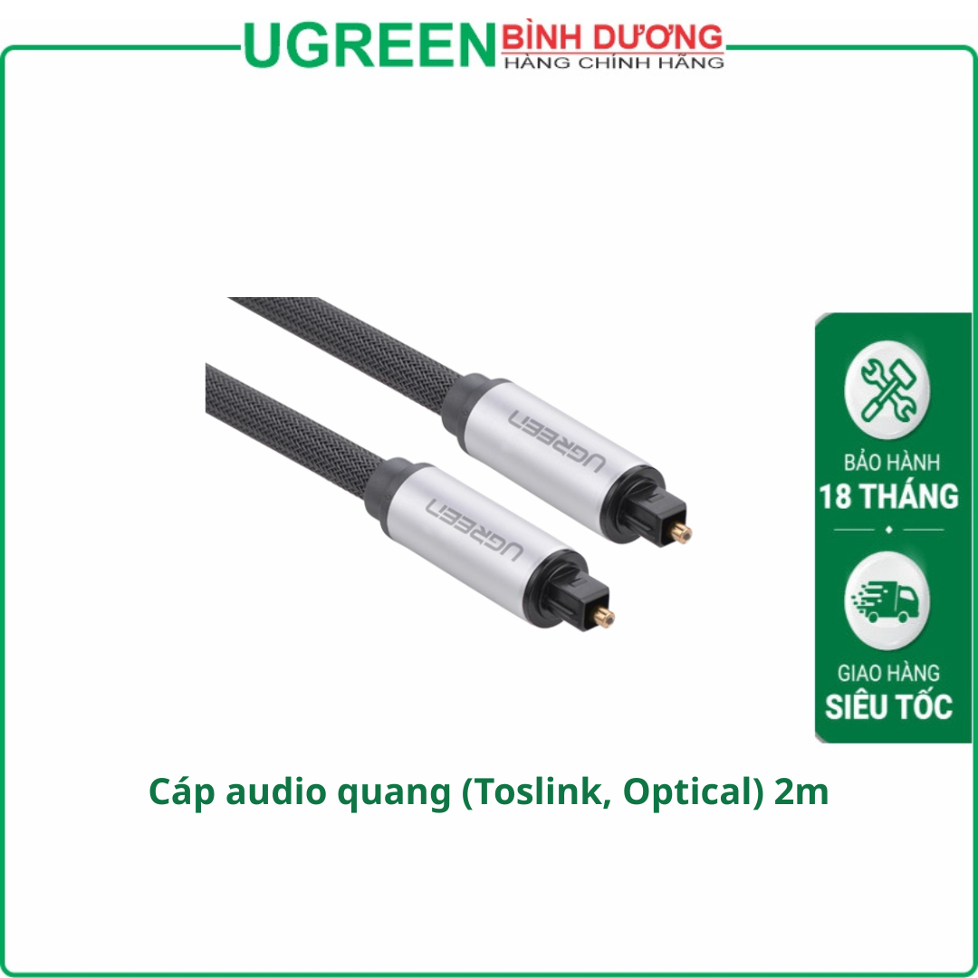 Cáp audio quang (Toslink, Optical) 2m Chính hãng Ugreen 10540