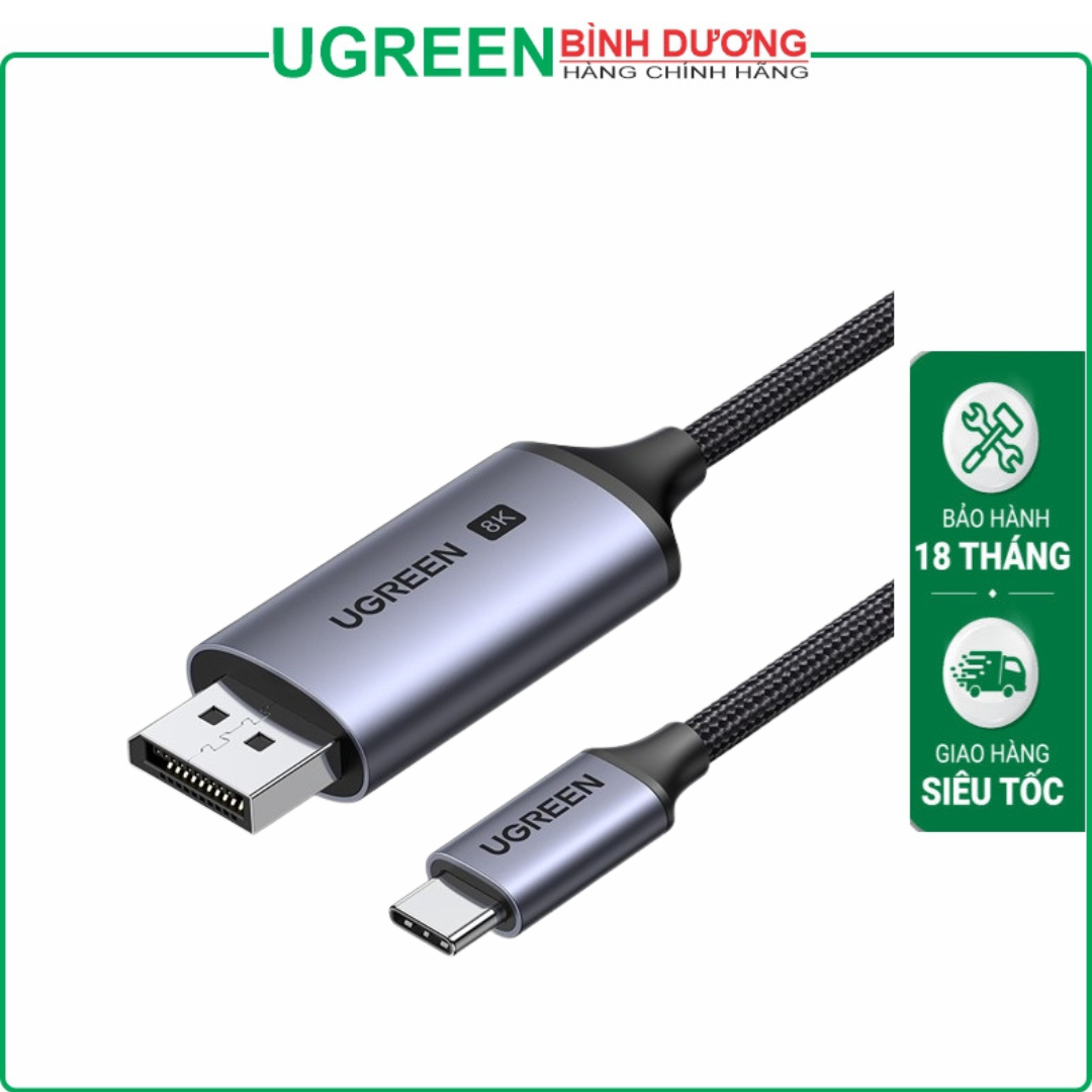 Cáp chuyển Type-C To Displayport 1.4 8K Dài 2m Ugreen (25158)