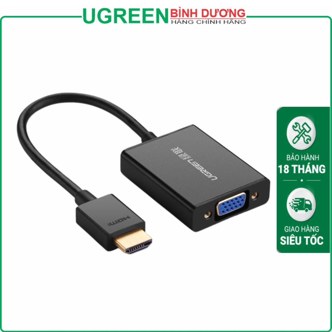 Cáp chuyển đổi HDMI sang VGA có Audio Ugreen 40233 Chính hãng