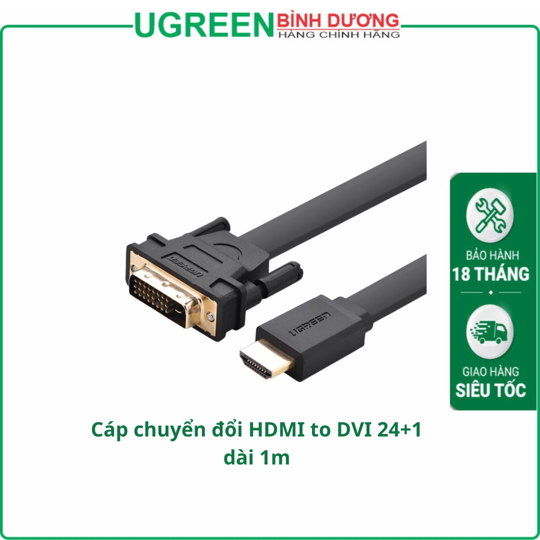 Cáp chuyển đổi Ugreen HDMI sang DVI dài 1m UG-30116 cao cấp