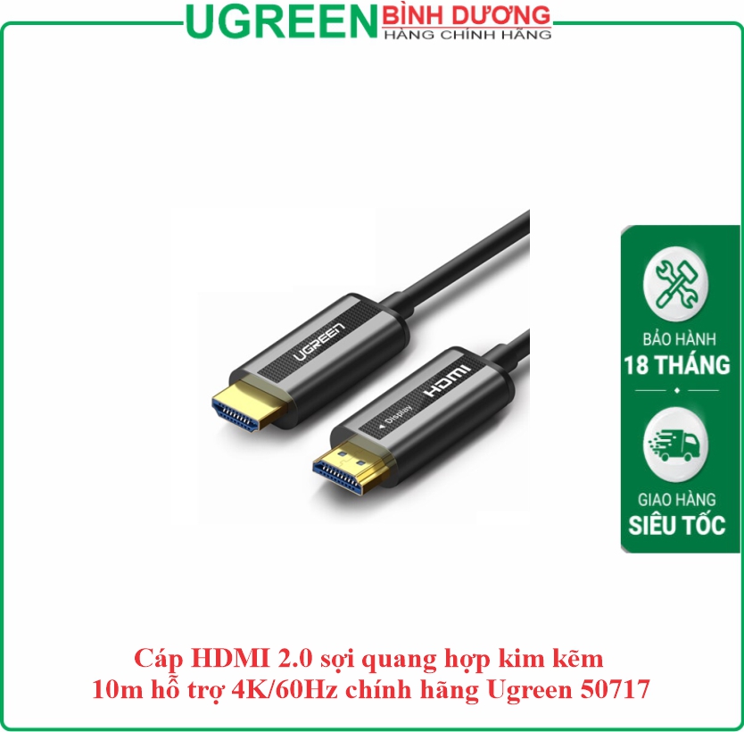 Cáp HDMI 2.0 Sợi quang 4K dài 10M Ugreen (50717)