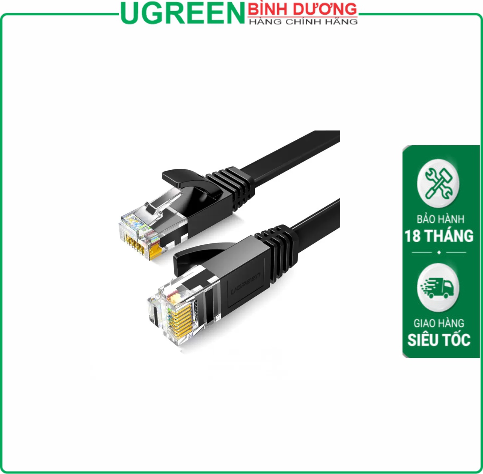 Dây cáp mạng đúc sãn Cat6 UTP Dây Dẹp dài 10M Ugreen (50178)