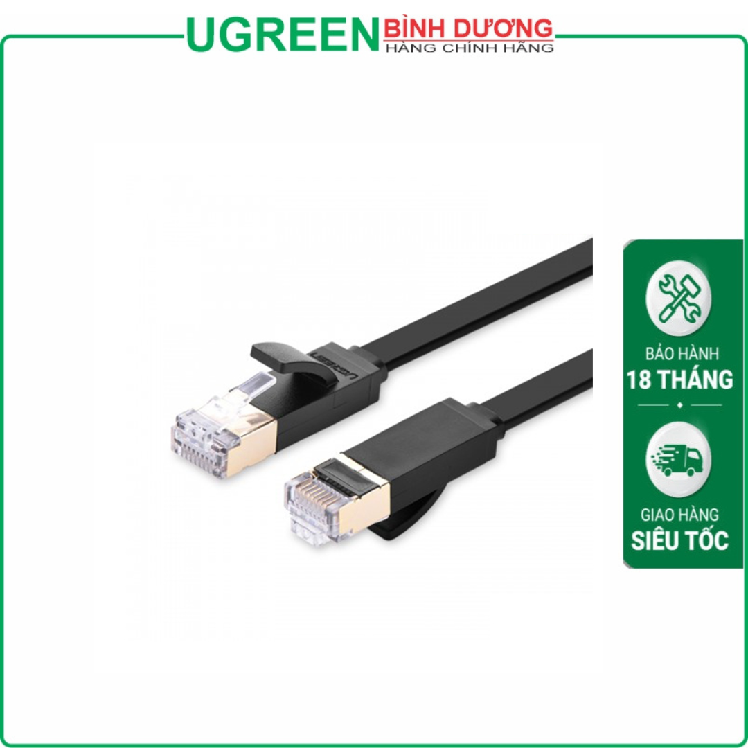 Cáp dữ liệu dạng dẹt nối mạng CAT7 truyền dữ liệu giữa các máy tính 10.2GBPS dài 10M Ugreen 11265