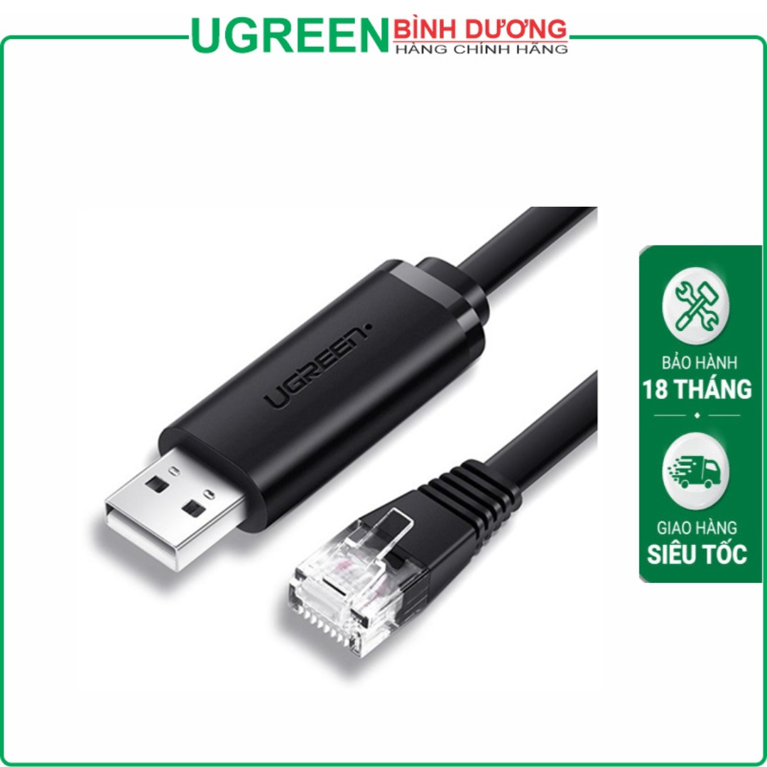 Cáp lập trình Console USB sang RJ45 FTDI dài 3M cho server, switch, hub Cisco Ugreen 60813 cao cấp