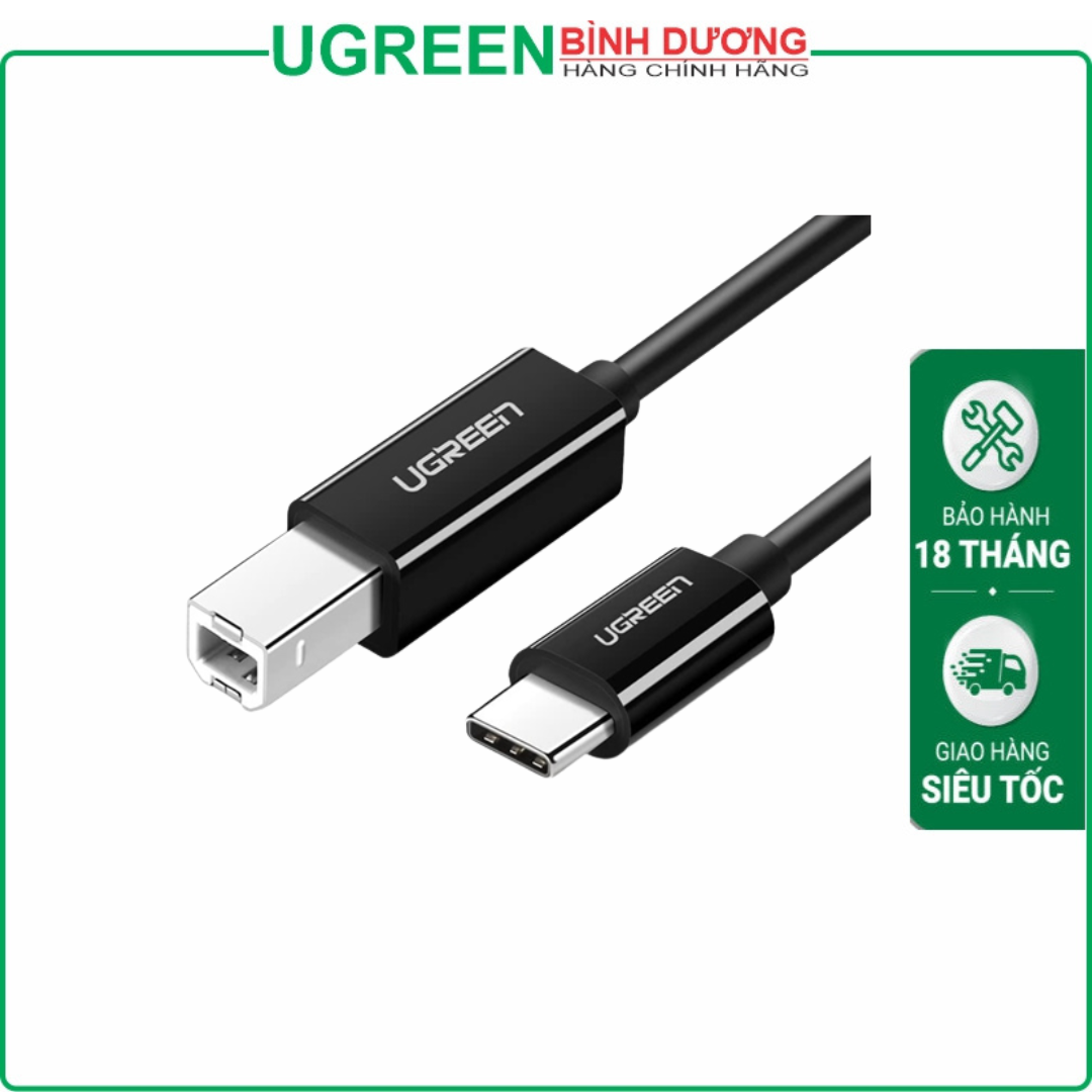 Cáp máy in USB 2.0 Type-C to USB Type-B Ugreen 50446 (Dây dài 2m)
