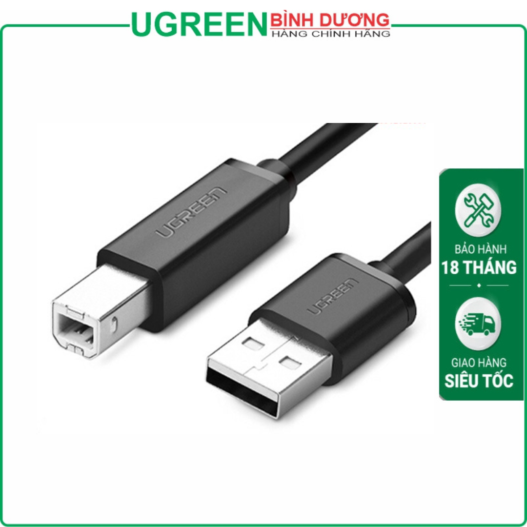 Cáp máy in usb 2.0 Ugreen 10327 dài 2m chính hãng