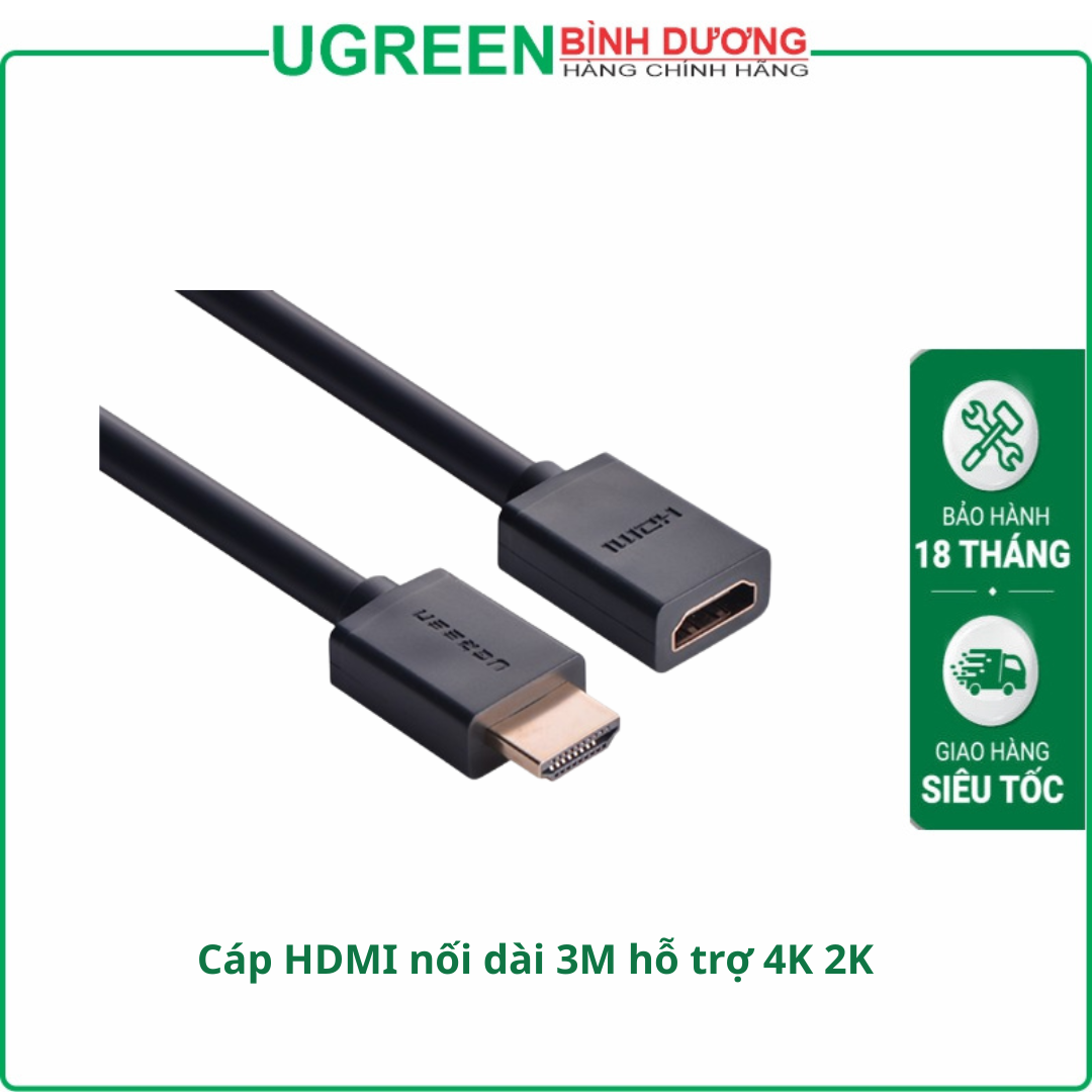 Cáp nối dài HDMI Ugreen 10145 (Dài 3m, hỗ trợ độ phân giải 4k)