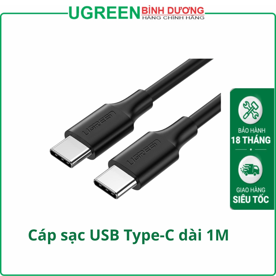 Cáp sạc USB Type-C dài 1M chính hãng Ugreen 50997 cao cấp