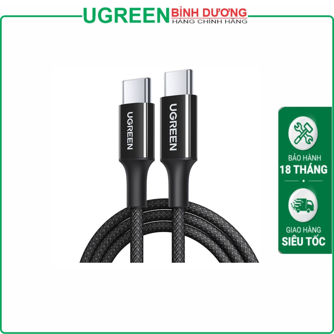 Cáp sạc nhanh 100W/5A USB Type-C to USB Type-C dài 2M Ugreen 65250 cao cấp (Màu Đen)