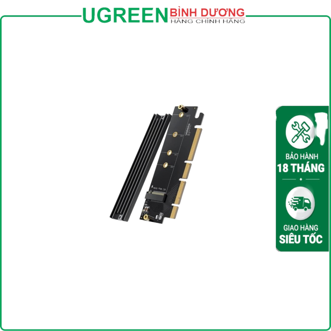 Card chuyển đổi PCI-e ra M.2 NVMe PCIe 4.0 Ugreen 30715 cao cấp (băng thông 4X)