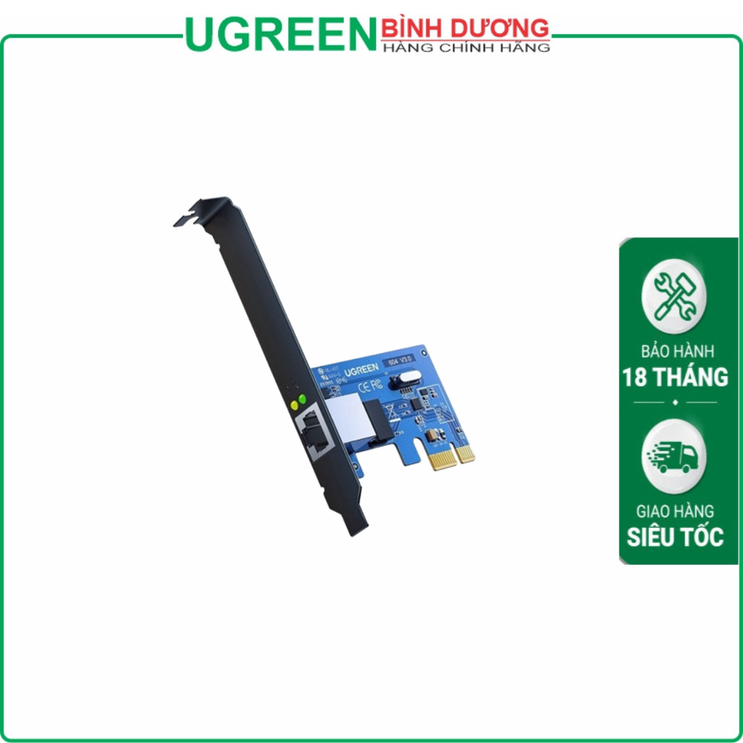Card mạng Lan PCI Express Gigabit Ethernet 10/100/1000Mbps Ugreen 30771 cao cấp