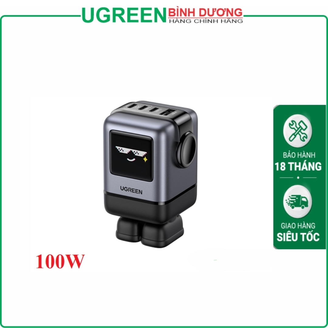 Củ sạc nhanh 100W GaN Robot 4 cổng, 3 USB Type-C và 1 USB Type-A Hỗ trợ QC4+, PD3.0 Ugreen 45514B