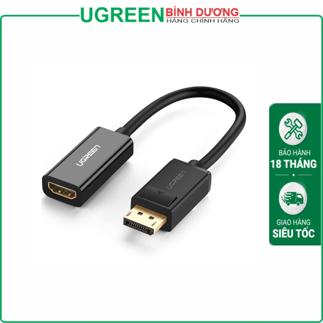 Đầu chuyển Displayport To HDMI FHD@60Hz Dài 15cm Ugreen 40362