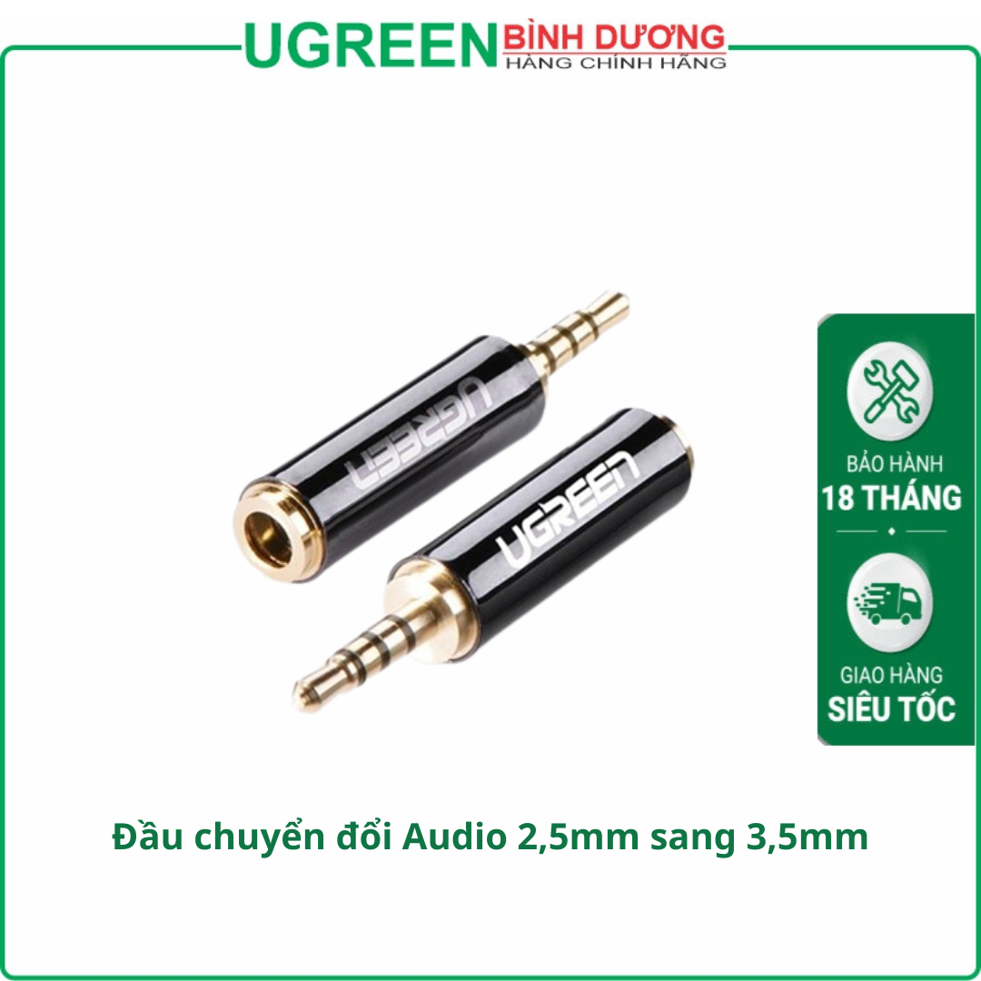Đầu chuyển đổi Audio 2,5mm sang 3,5mm chính hãng Ugreen 20501 cao cấp