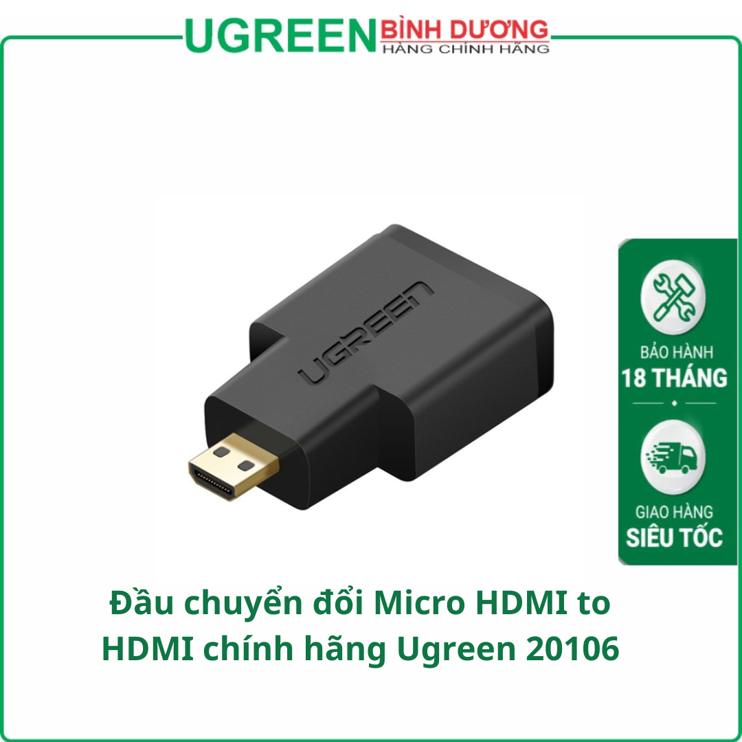 Đầu chuyển đổi Micro HDMI to HDMI chính hãng Ugreen 20106