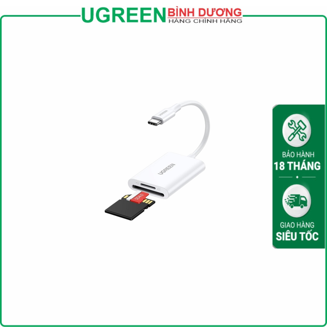 Đầu đọc thẻ SD/TF USB 3.0 chuẩn Type-C Ugreen 35506 cao cấp (hỗ trợ thẻ 2TB)