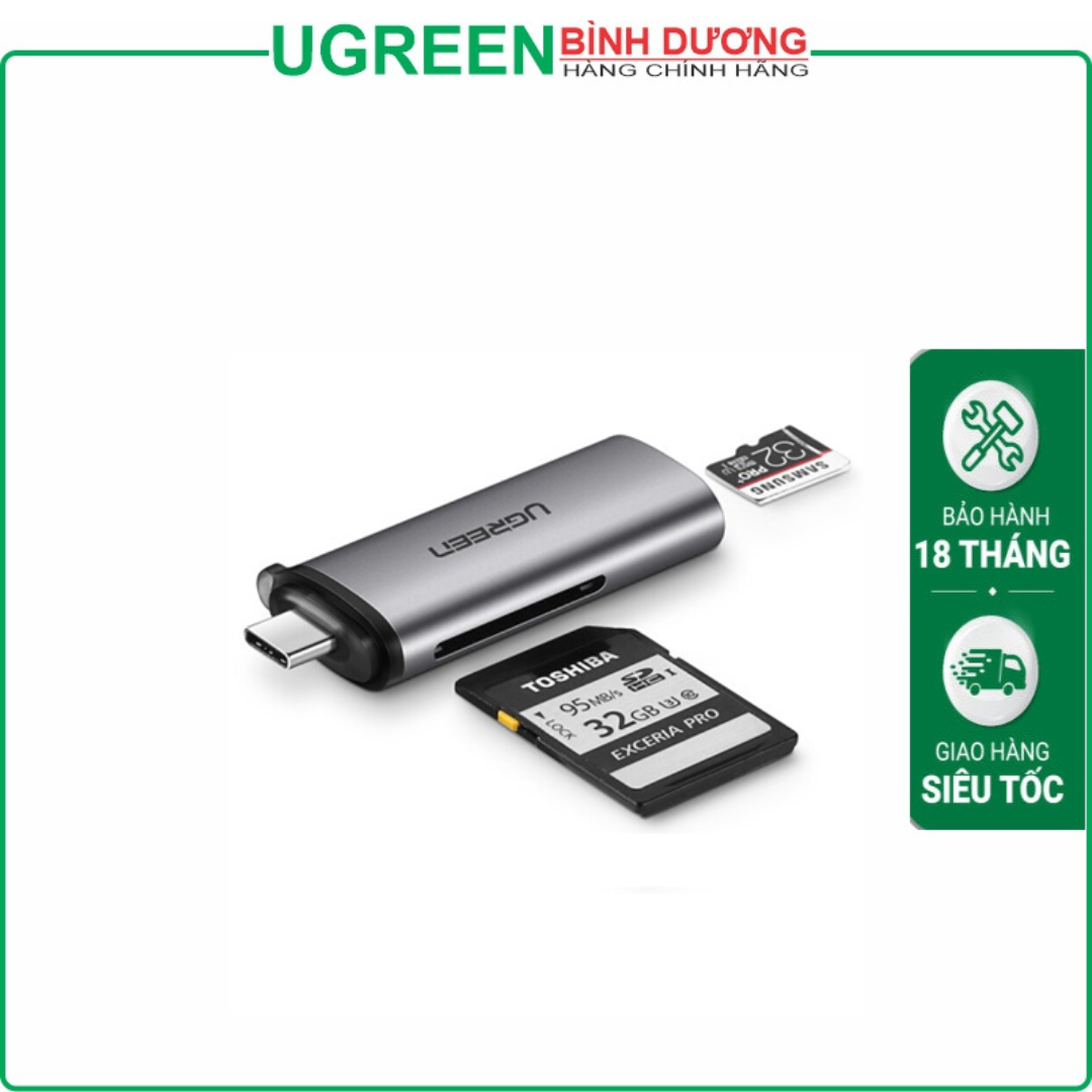 Đầu đọc thẻ nhớ Cổng Type-C Đọc Thẻ SD/TF Ugreen 50704