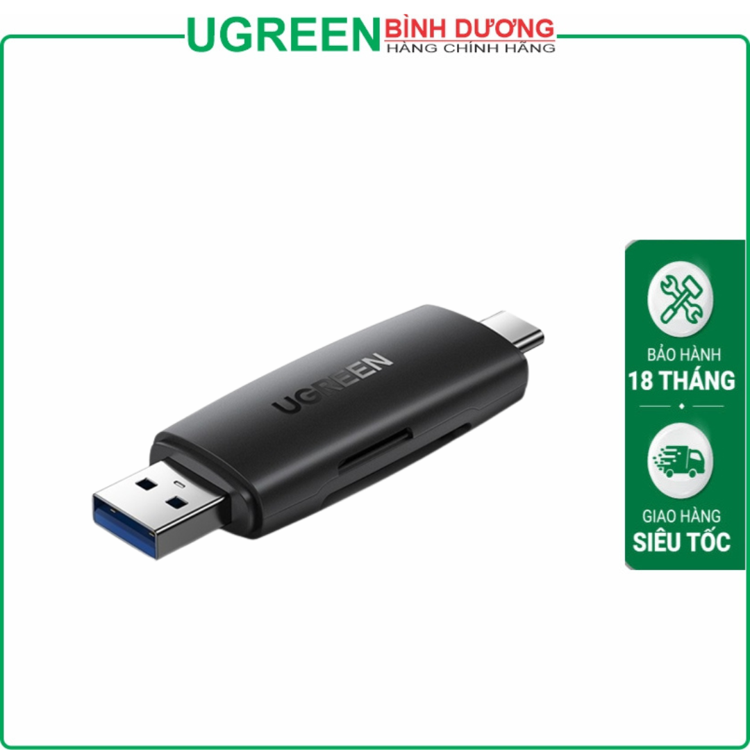 Đầu đọc thẻ nhớ SD/TF 2 trong 1 USB-A & USB-C Ugreen 80191