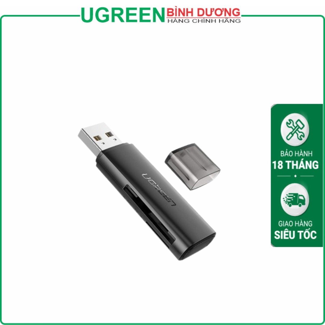 Đầu đọc thẻ nhớ Ugreen 60722 (hỗ trợ thẻ SD/TF, chuẩn USB 3.0)