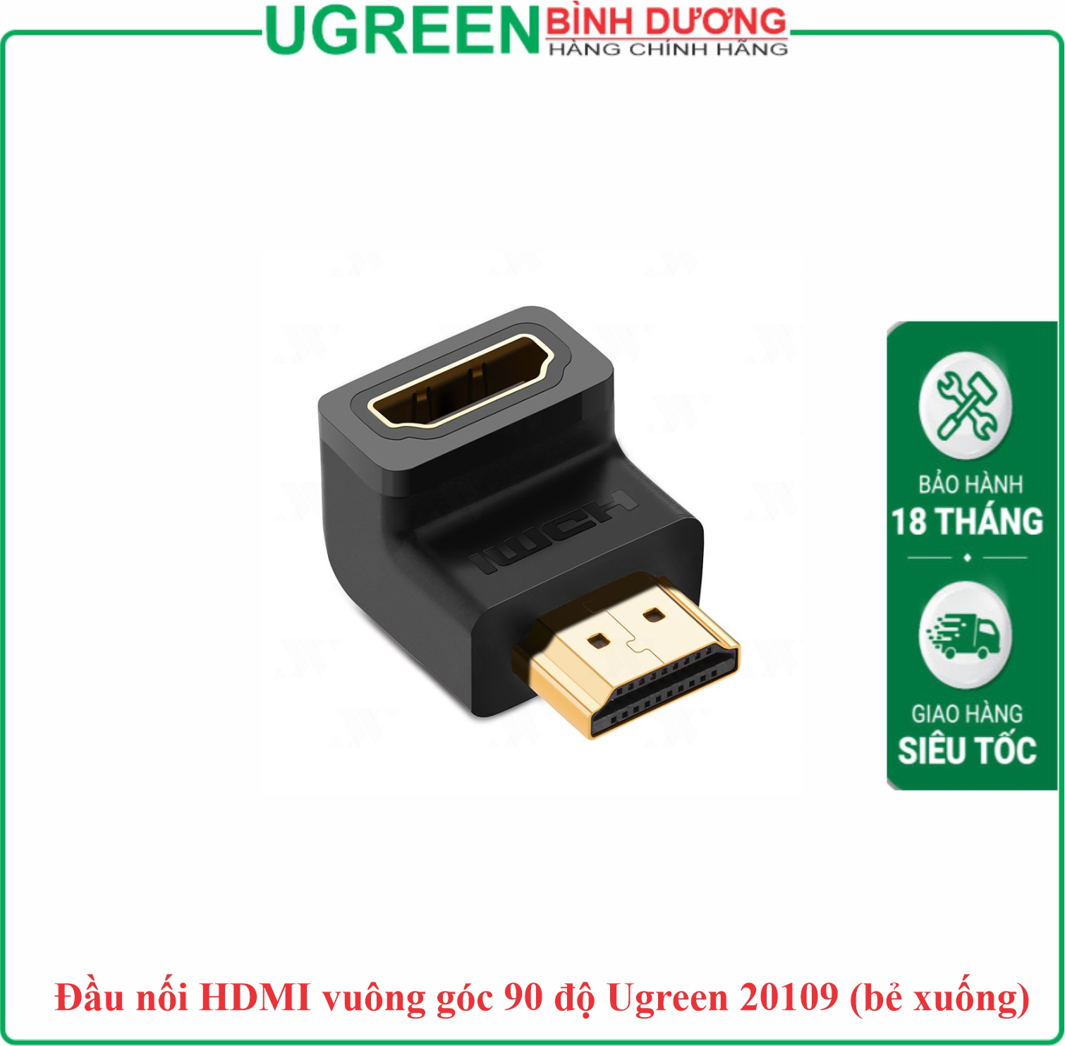 Đầu nối HDMI 90 độ - Bẻ xuống Ugreen (20109)