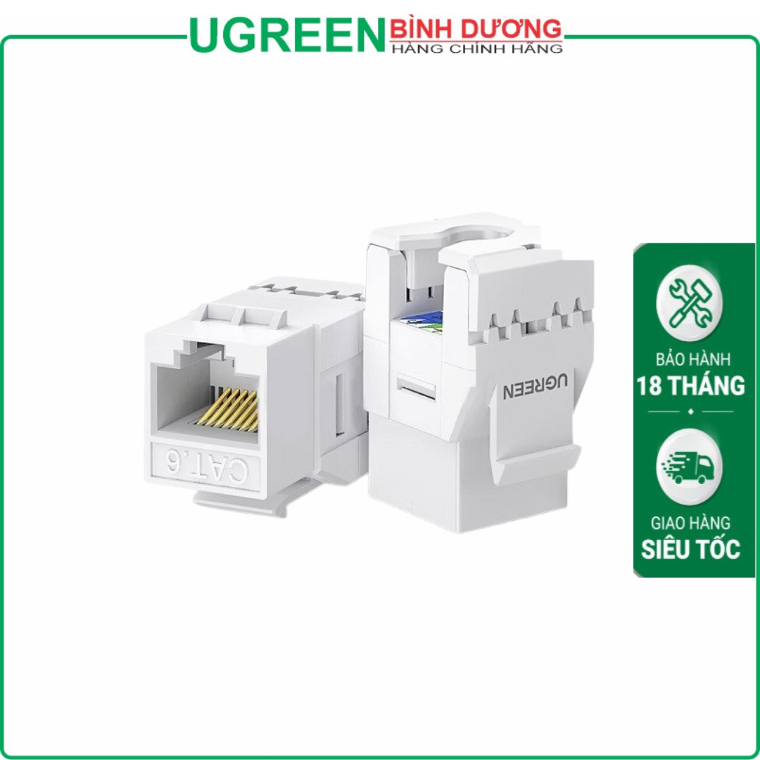 Đầu nối mạng RJ45 âm tường 180 độ cho dây mạng Cat6 Ugreen 30844 cao cấp