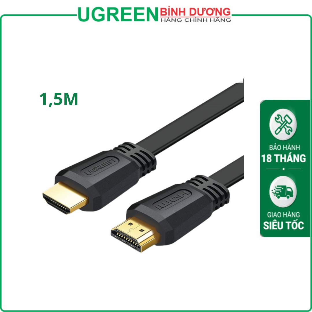 Day Cap HDMI 2.0 Dẹp dai 1.5M Ugreen (50819)