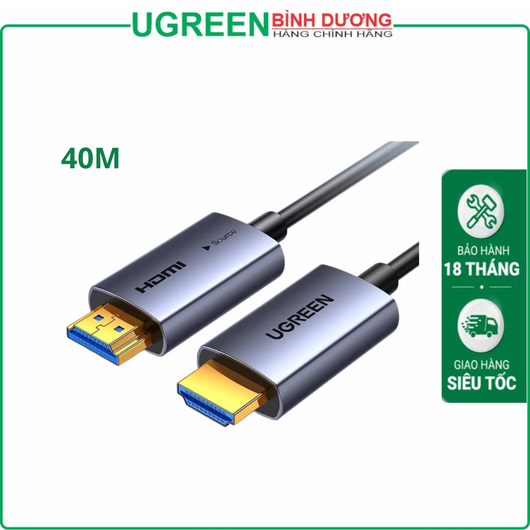 Dây cáp HDMI 2.0 4K@60Hz (Sợi quang Aoc) dài 40M Ugreen 45508