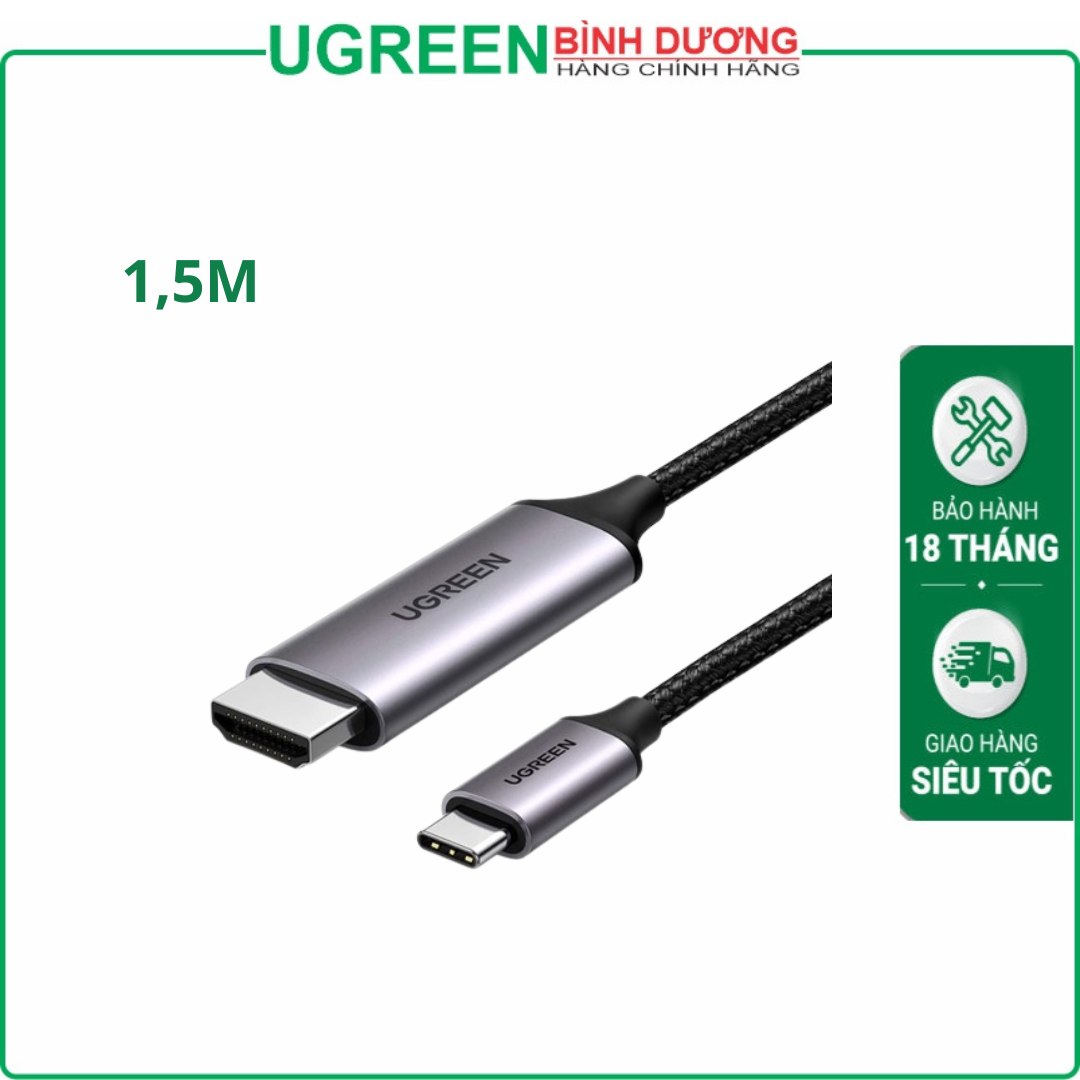 Dây cáp chuyển đổi Type-C To HDMI 4K@60Hz dài 1.5M Ugreen (50570)