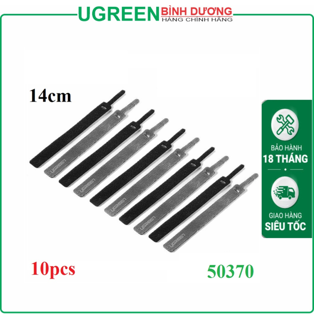 Dây dán gọn dây linh hoạt đa năng Velcro 10pcs Ugreen 50370 cao cấp