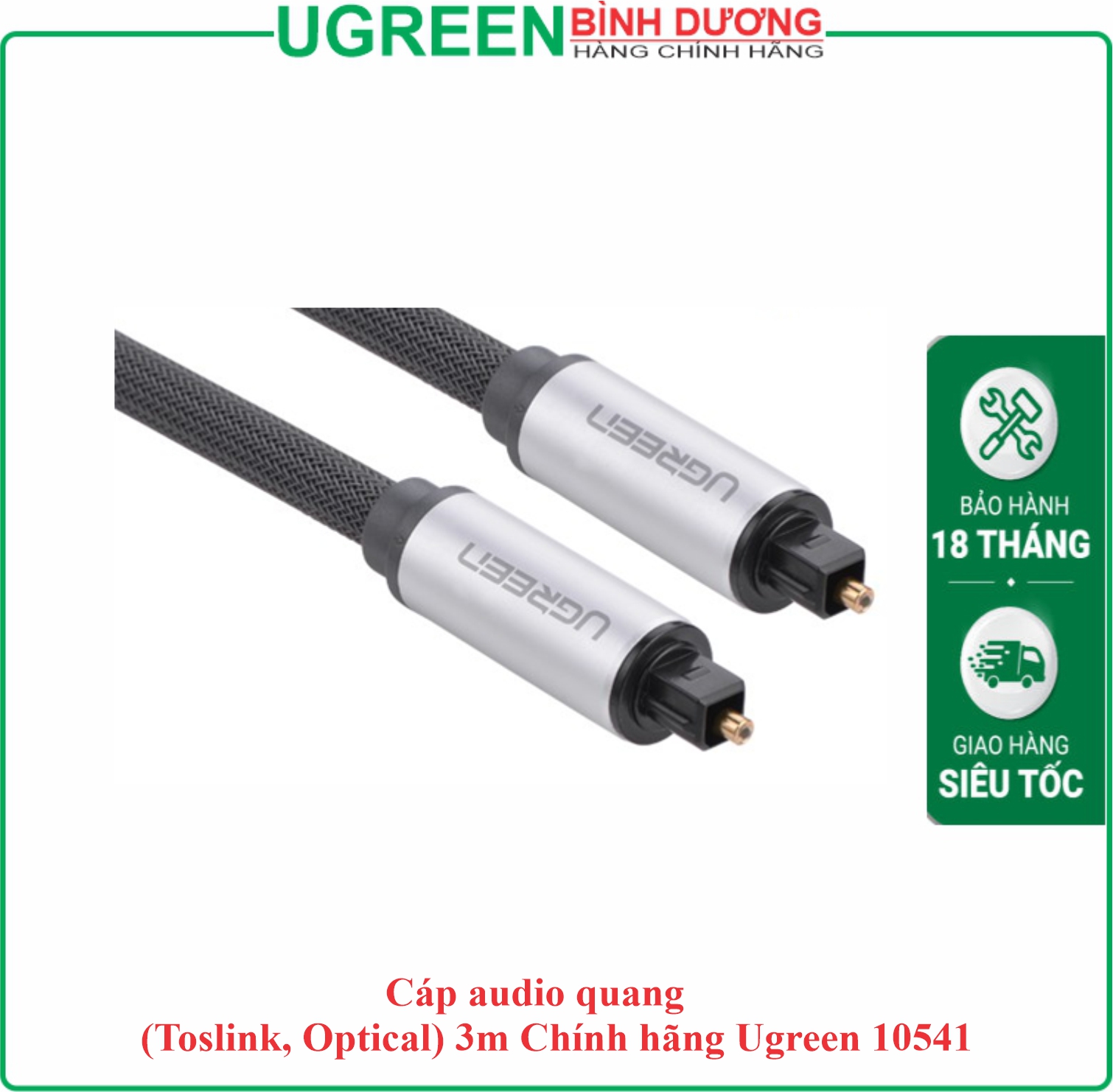 Dây quang âm thanh Toslink Optical dài 3M Ugreen (10541)