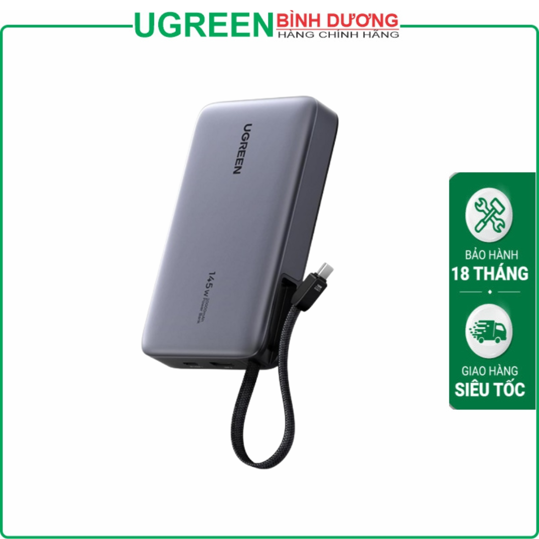 Pin dự phòng Nexode 20000mAh công suất 145W cho điện thoại laptop Ugreen 55992B/PB551 cao cấp