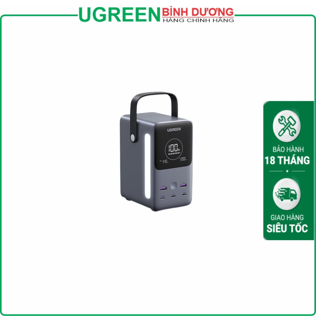 Pin sạc dự phòng 48000mAh công suất 300W hỗ trợ 5 cổng sạc Ugreen 25286/PB770 có màn hình cao cấp