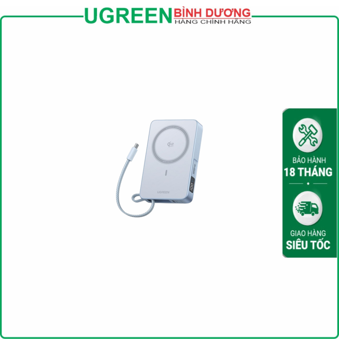 Pin sạc dự phòng không dây 10000mAh PD30W Magsafe Qi2 25W Ugreen 65958B/PB773 cao cấp