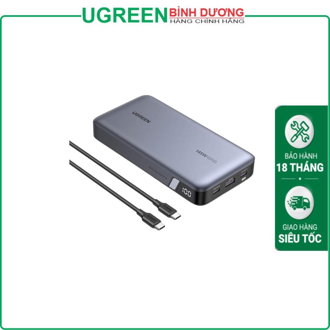 Sạc dự phòng PD 145W dung lượng 25000mAh hỗ trợ sạc nhanh 100W laptop Ugreen 90597A cao cấp