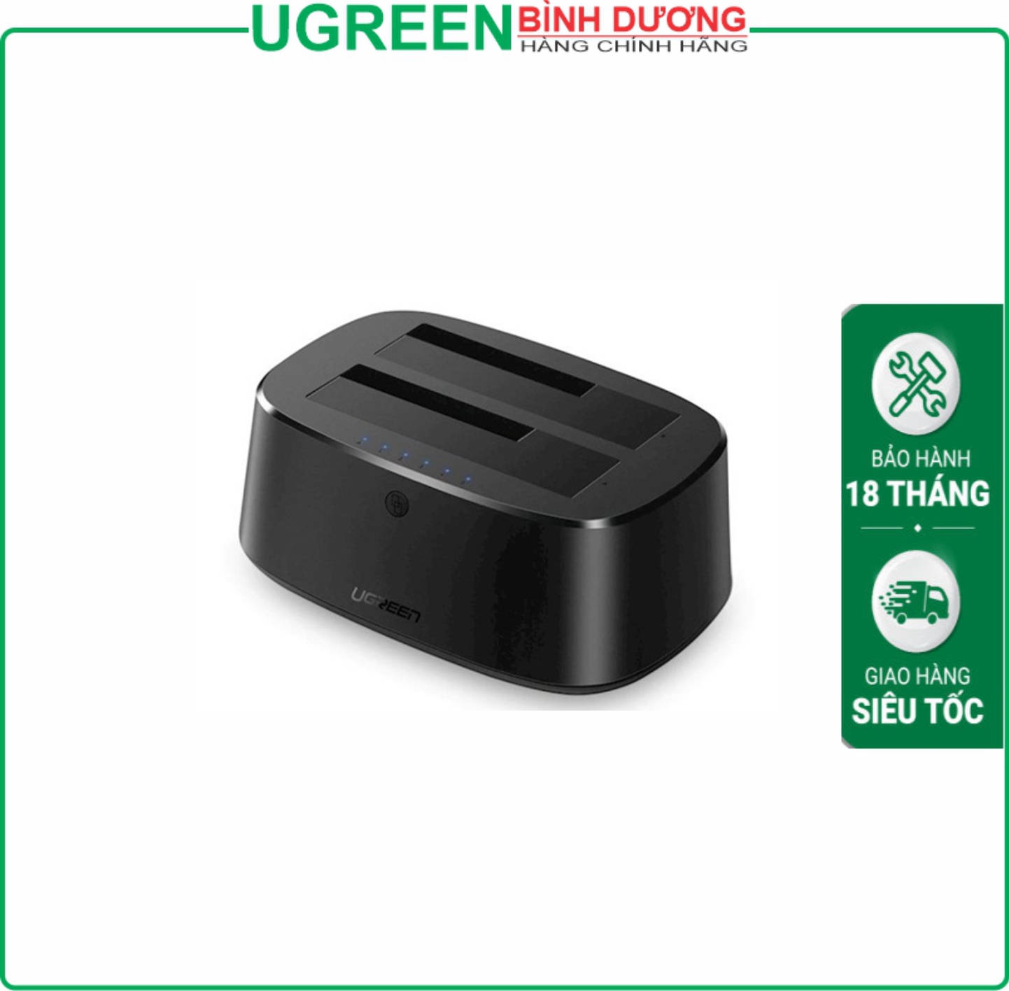 Thiết bị đựng 2 ổ cứng Docking 2.5/3.5inch HDD/SSD Sata/USB 3.0 hỗ trợ 16TB Ugreen 50857