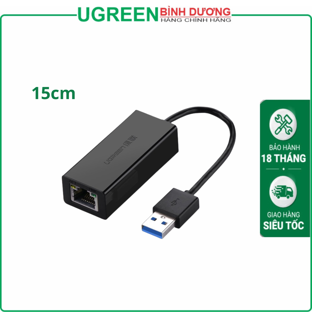 USB To Lan Tốc độ 1Gb USB 3.0 dài 15cm Ugreen 20256