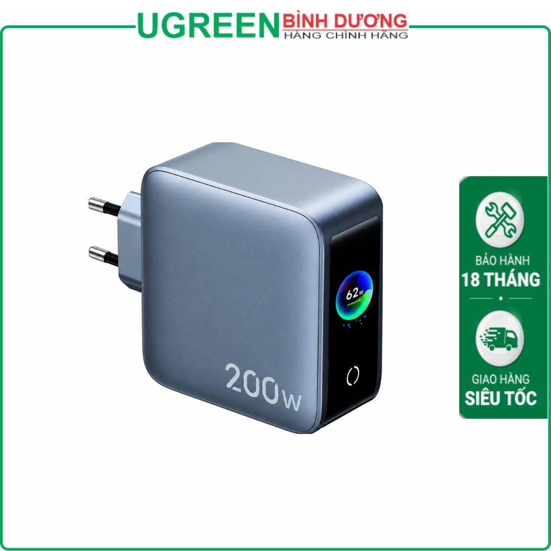 Củ Sạc Ugreen 65622 200W GaN desktop fast charging (3 Cổng Type-c + 1 Cổng USB)