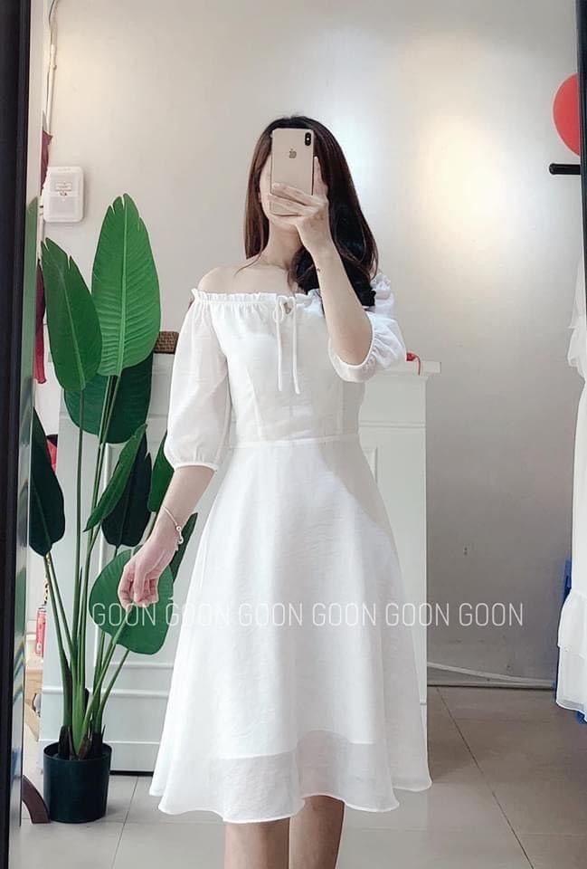 Dress Tơ Trễ Vai