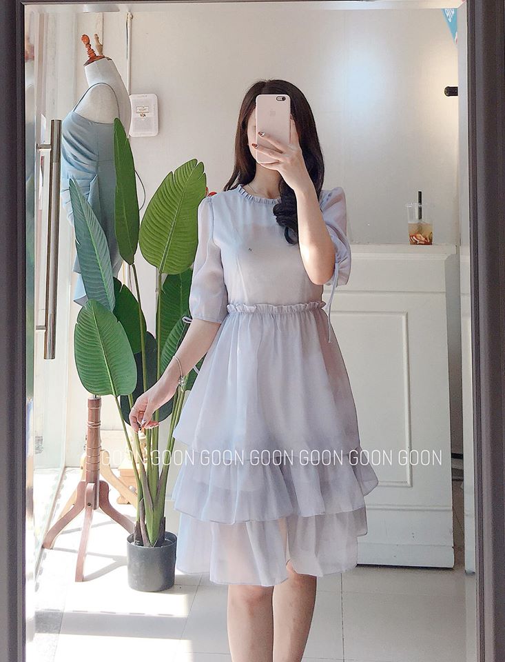 Dress tơ 3 tầng