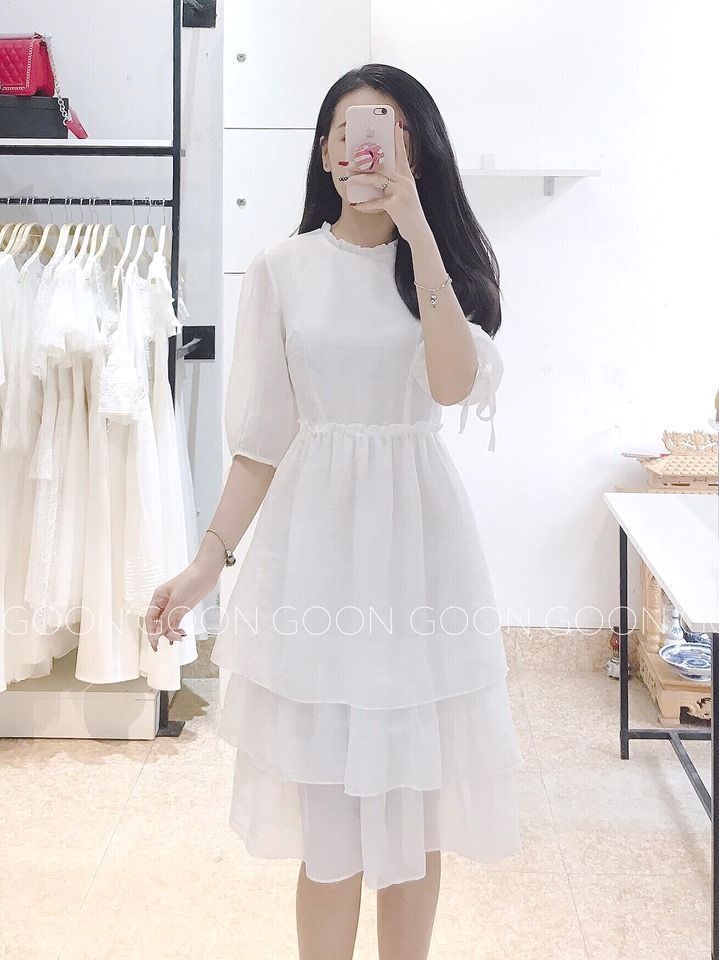 Dress tơ 3 tầng