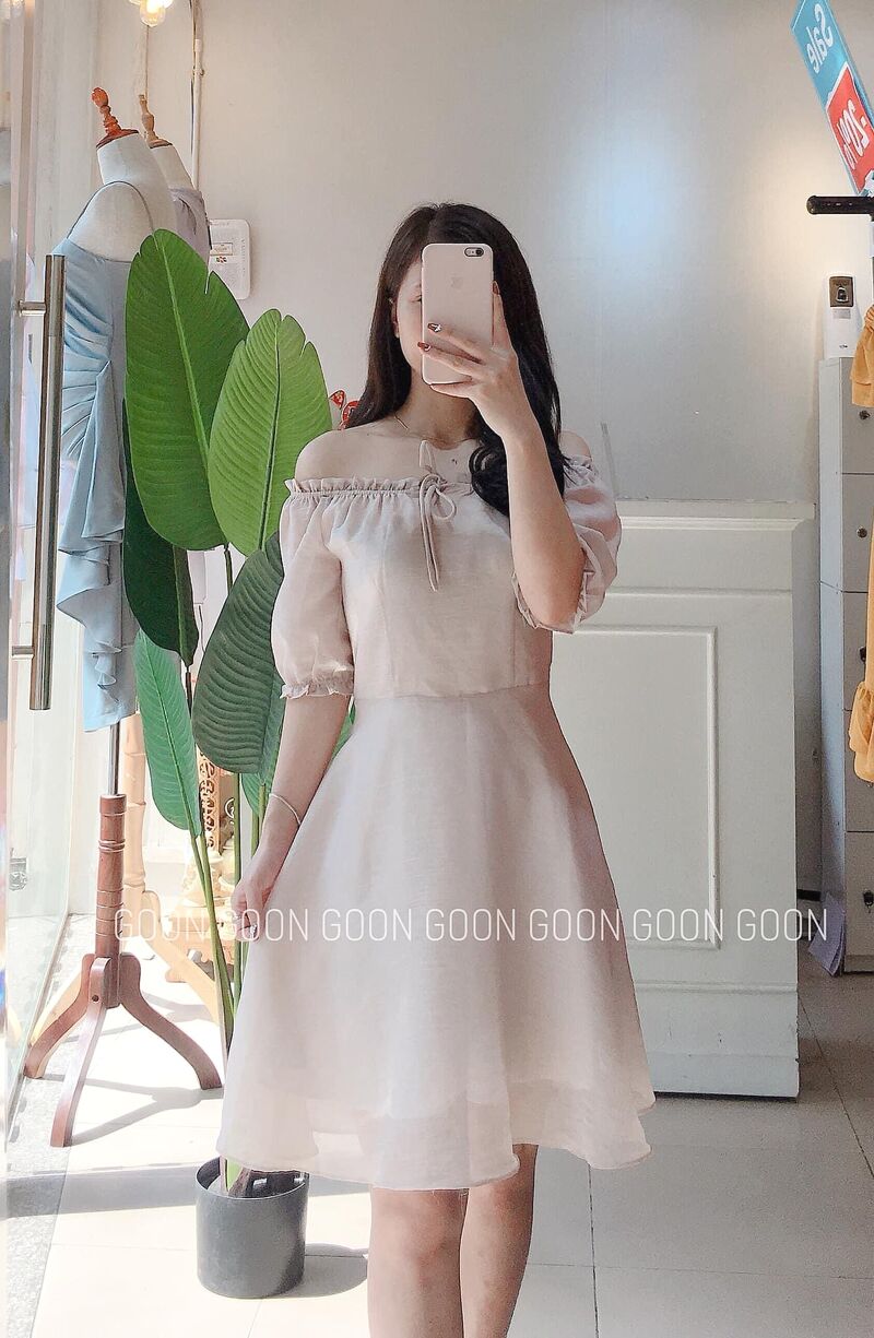 Dress Trễ Vai Trắng