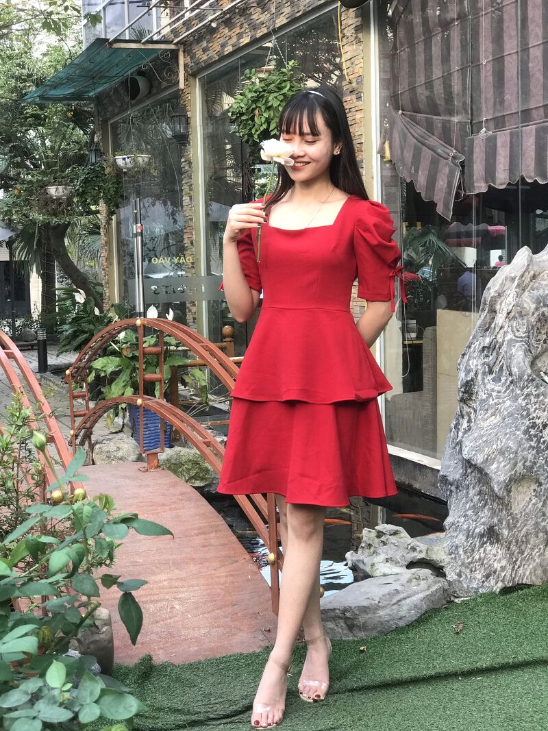 Dress Mizu 2 Tầng Tay Bồng